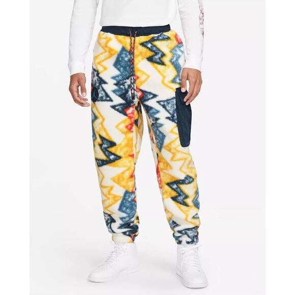 Jordan Fleece Pant Mens Size L Geometric Standard Fit Jumpman Comfy Cozy Pull On - Picture 1 of 16